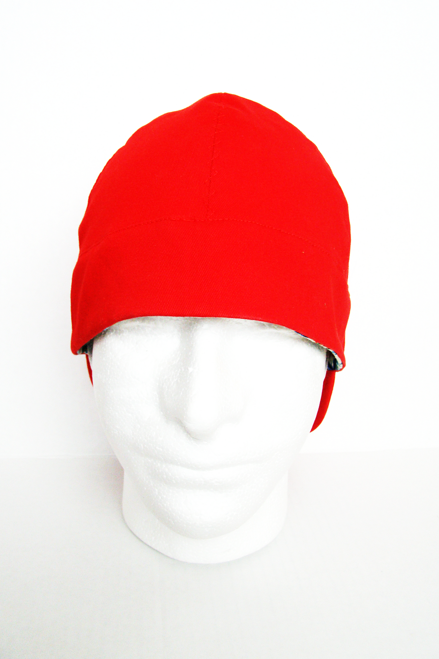 Red welders cap hard hat liner reversible beanie skull cap fitters cap tradesman