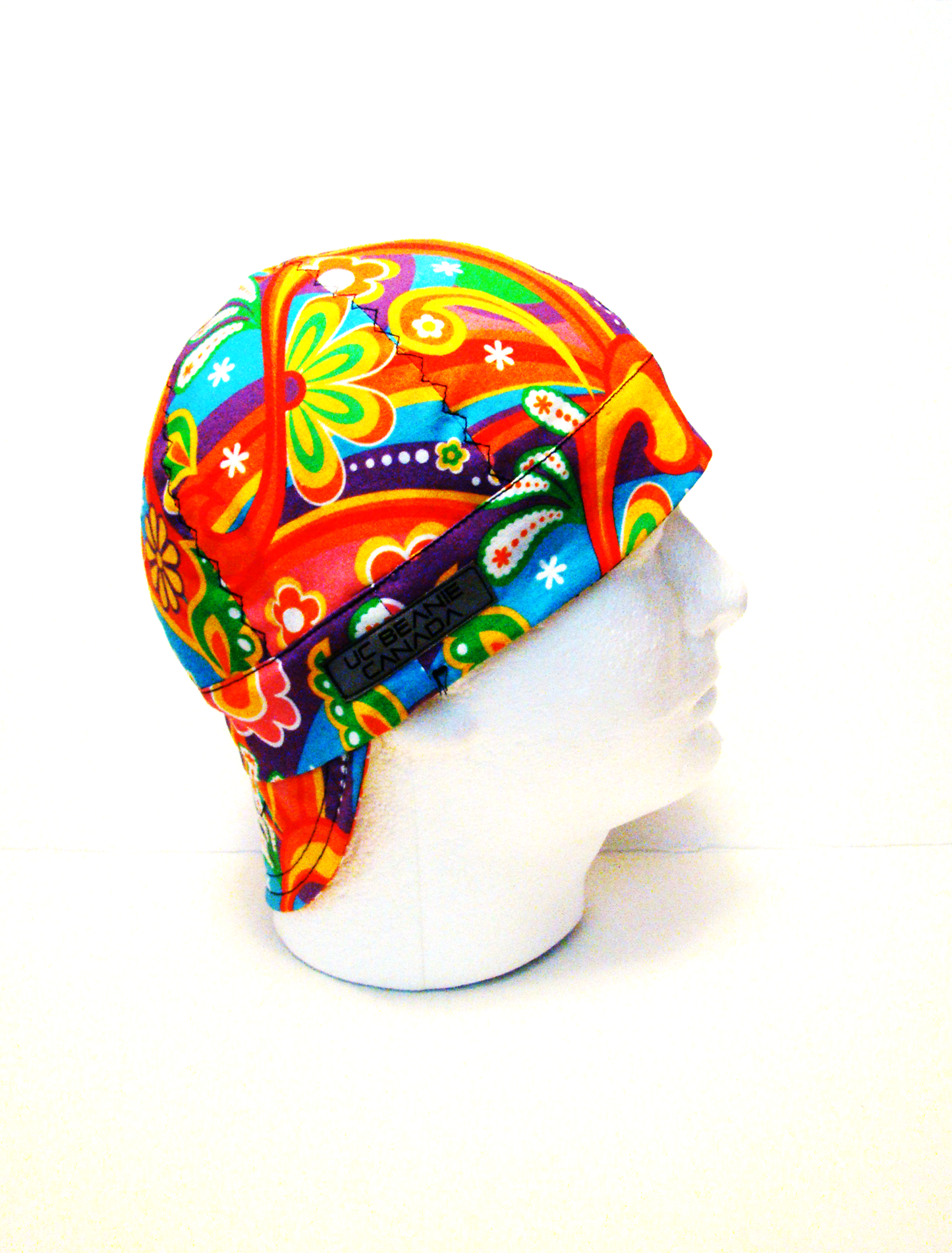 Psychedelic 60's welders cap hard hat liner reversible beanie skull cap fitters cap tradesman