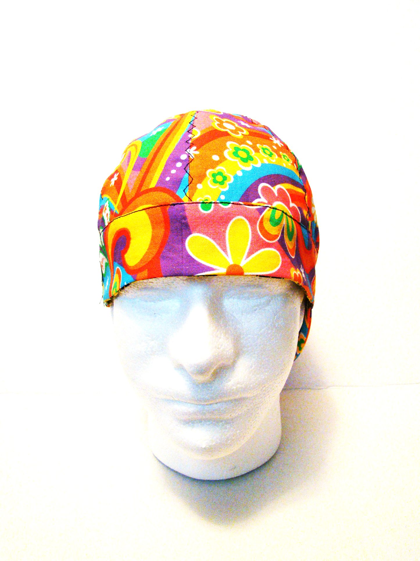 Psychedelic 60's welders cap hard hat liner reversible beanie skull cap fitters cap tradesman