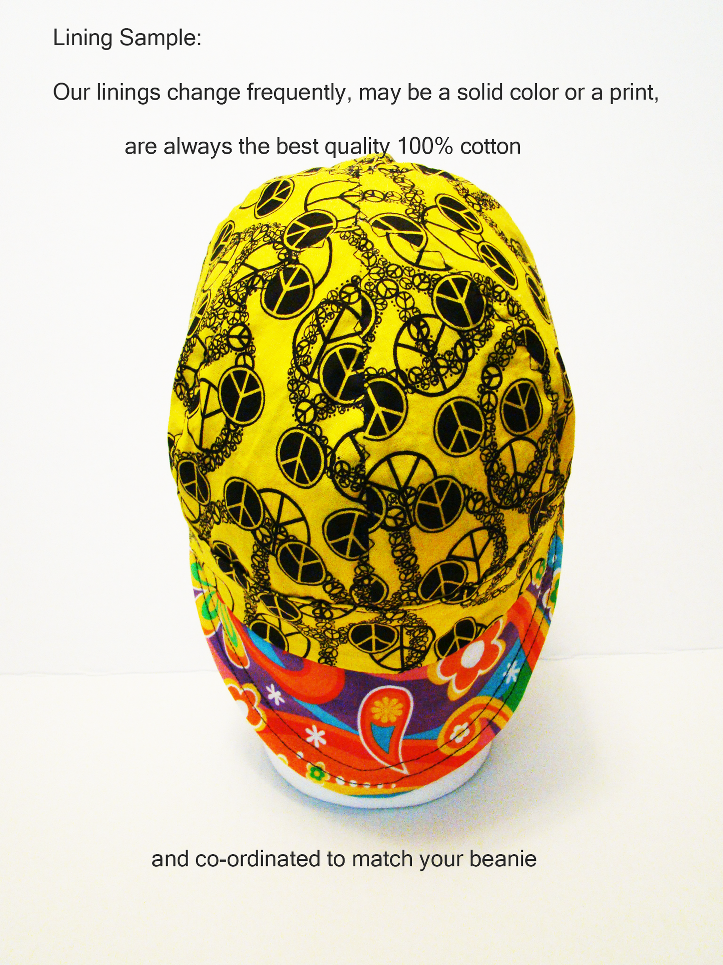 Psychedelic 60's welders cap hard hat liner reversible beanie skull cap fitters cap tradesman