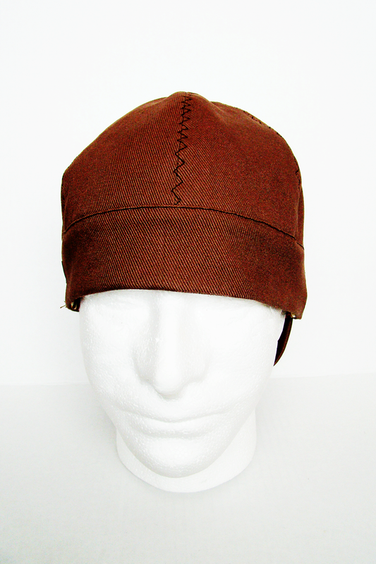 Brown welders cap hard hat liner reversible beanie skull cap fitters cap tradesman