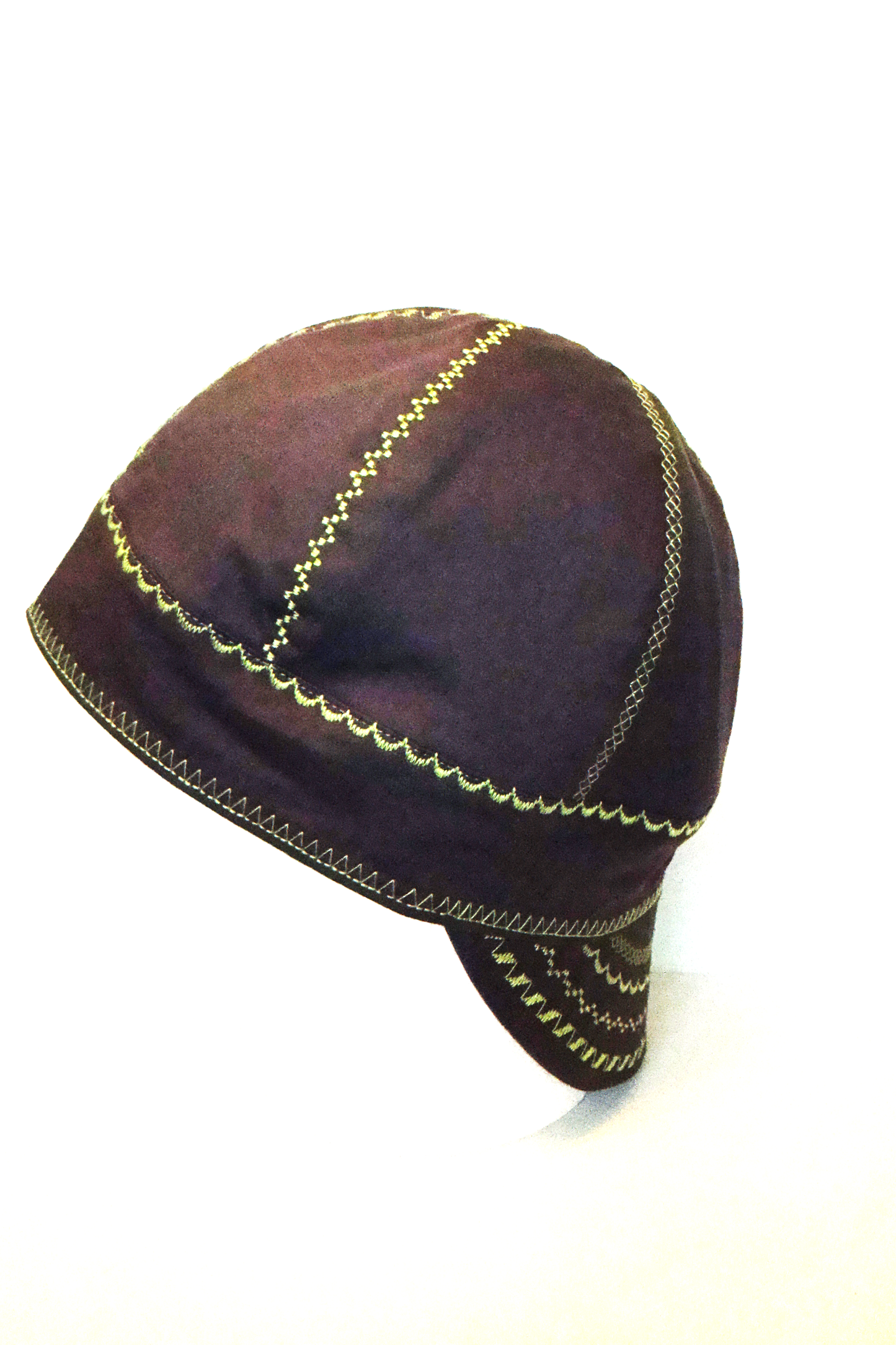Grey with lime deco stitch welders cap hard hat liner reversible beanie skull cap fitters cap tradesman