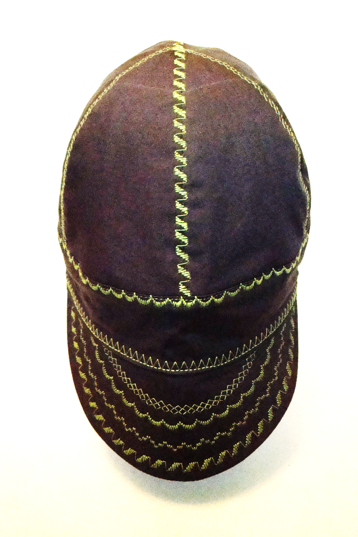 Grey with lime deco stitch welders cap hard hat liner reversible beanie skull cap fitters cap tradesman