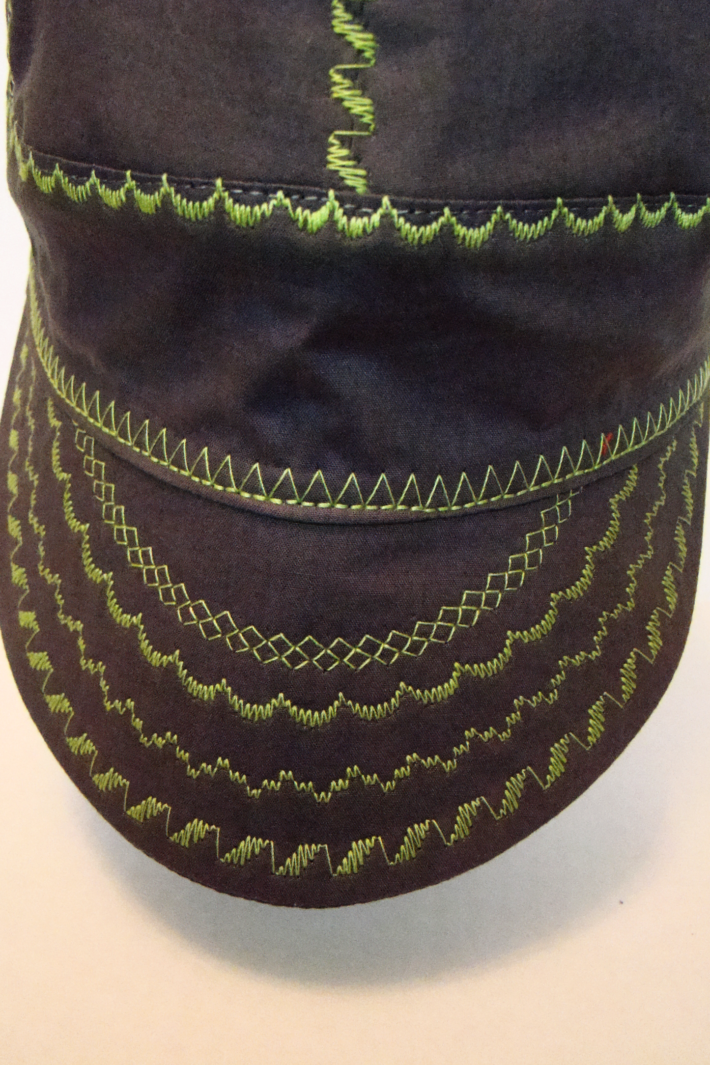 Grey with lime deco stitch welders cap hard hat liner reversible beanie skull cap fitters cap tradesman