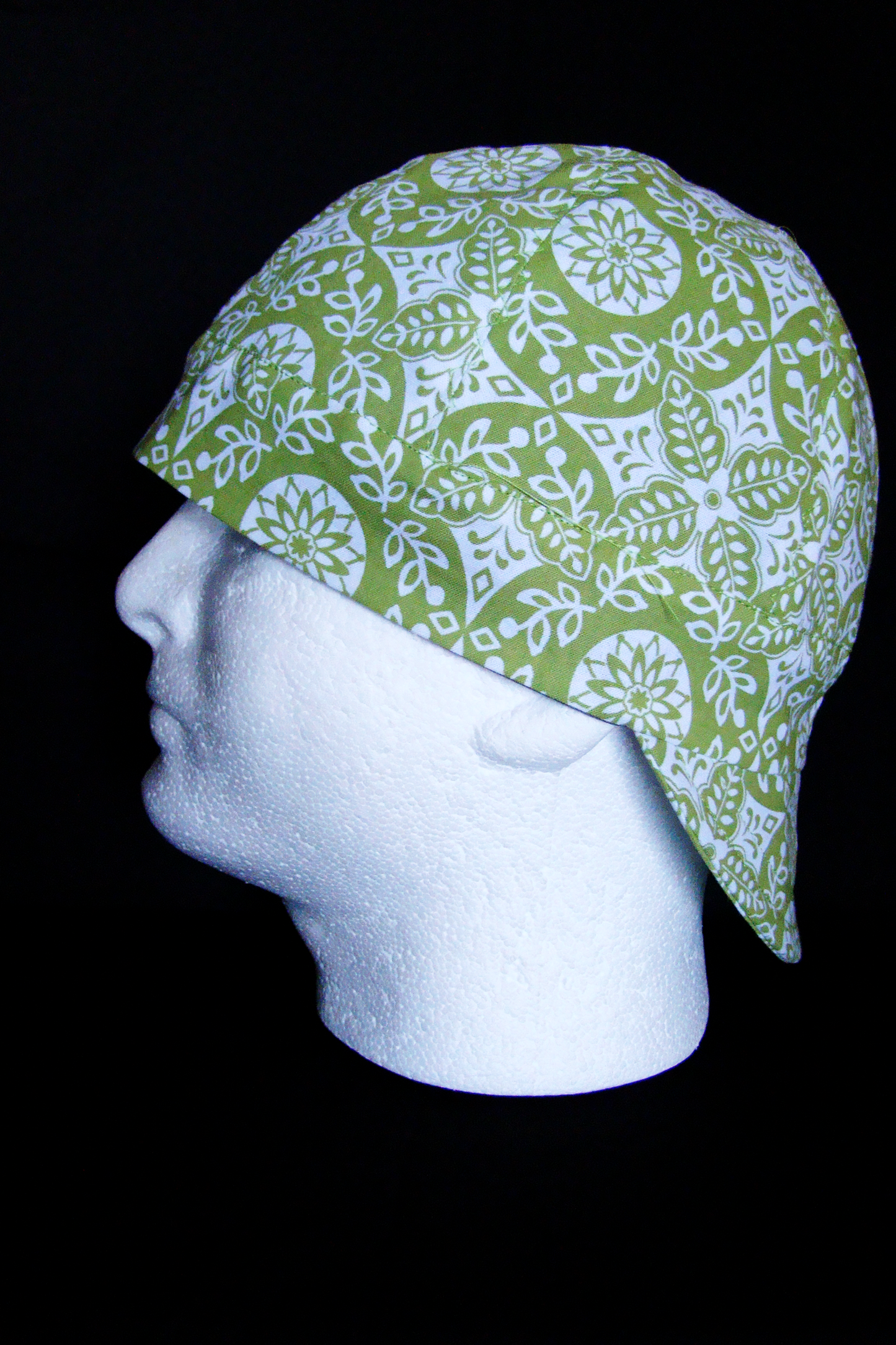 Lime green Bandanna welders cap hard hat liner reversible beanie skull cap fitters cap tradesman