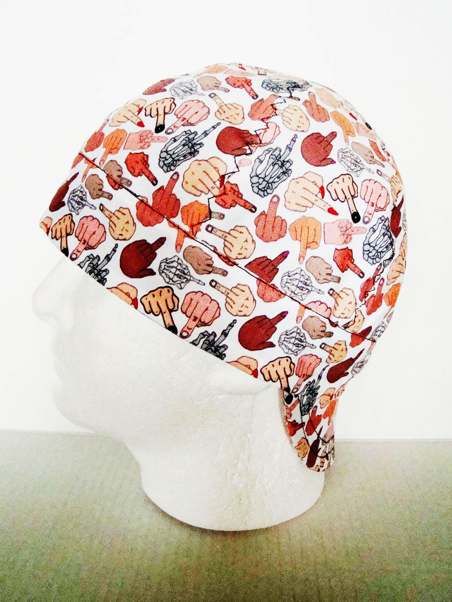 Middle Finger welders cap hard hat liner reversible beanie skull cap fitters cap tradesman