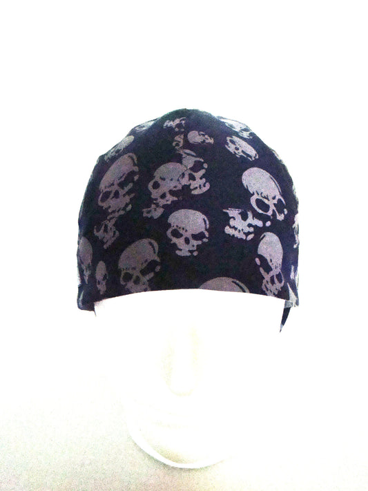 Blue skulls welders cap hard hat liner reversible beanie skull cap fitters cap tradesman