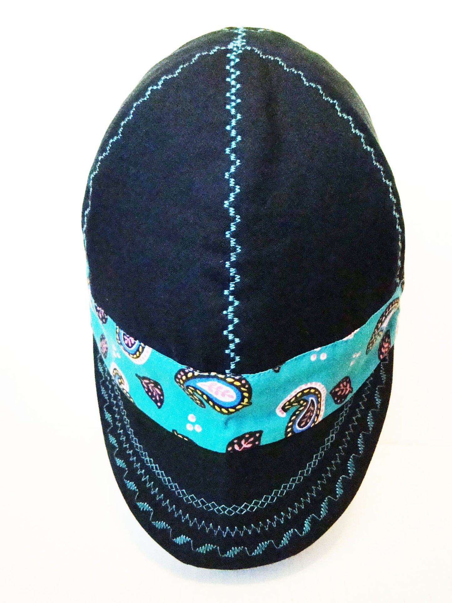Teal Bandanna Band welders cap hard hat liner reversible beanie skull cap fitters cap tradesman