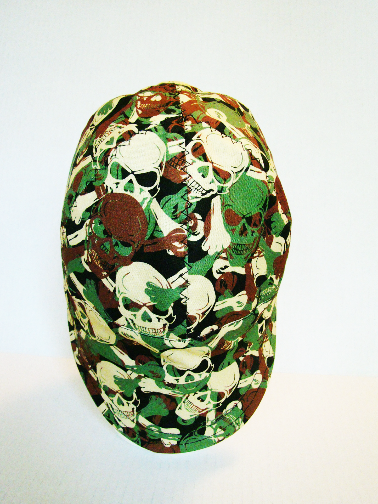 Green Camo skulls welders cap hard hat liner reversible beanie skull cap fitters cap tradesman