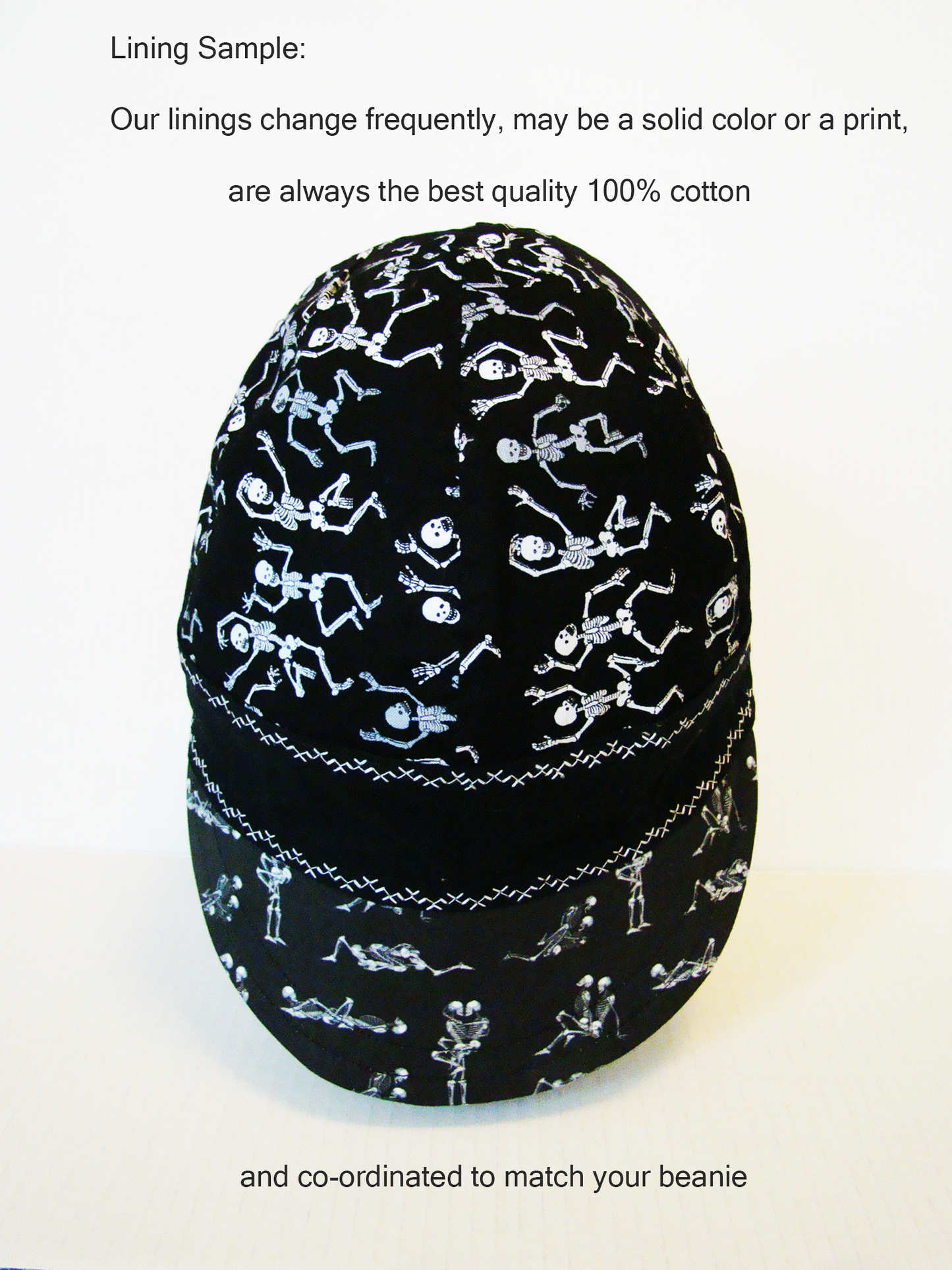 Skrewing Skeletons welders cap hard hat liner reversible beanie skull cap fitters cap tradesman