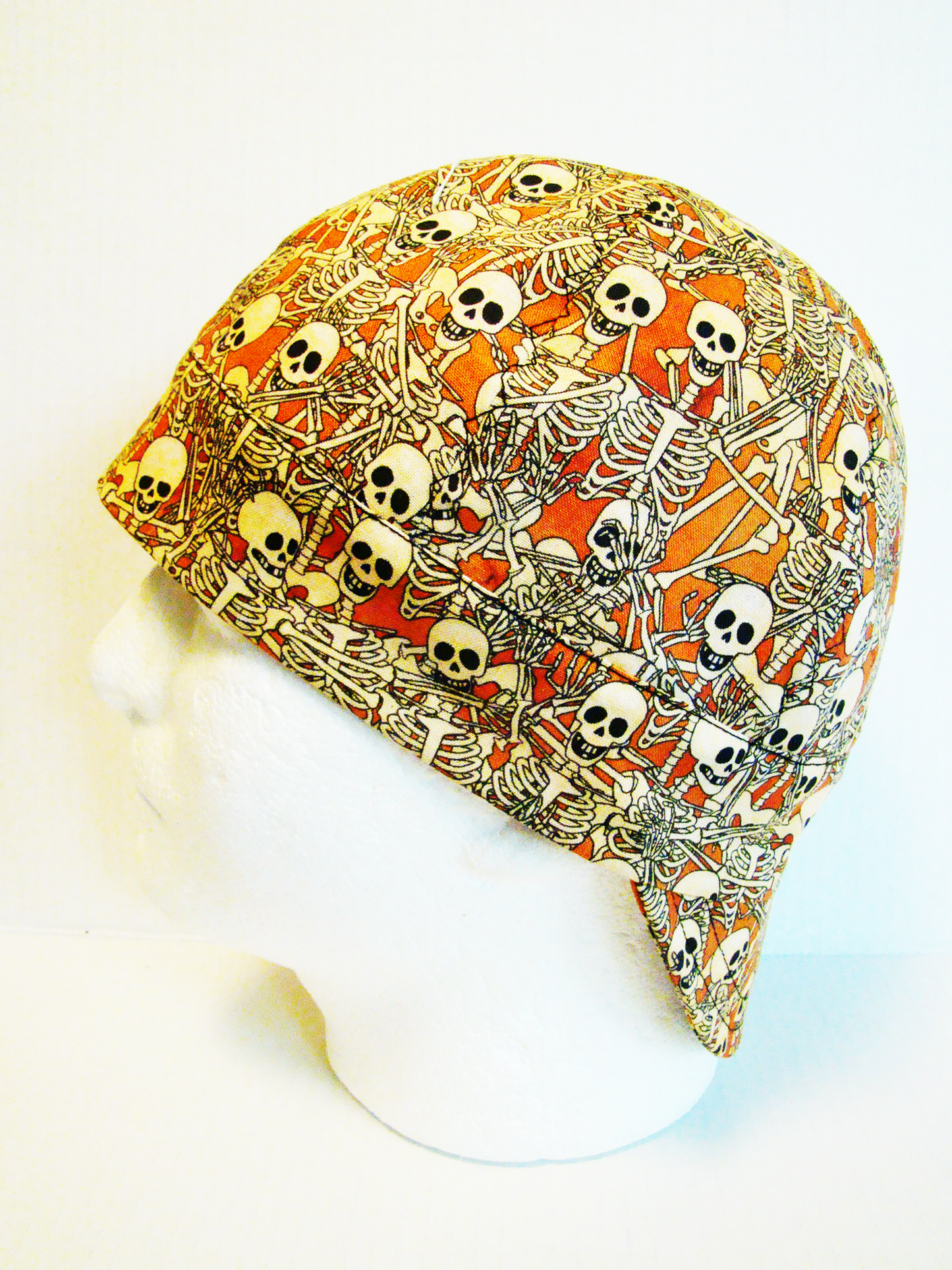 Orange skeletons welders cap hard hat liner reversible beanie skull cap fitters cap tradesman