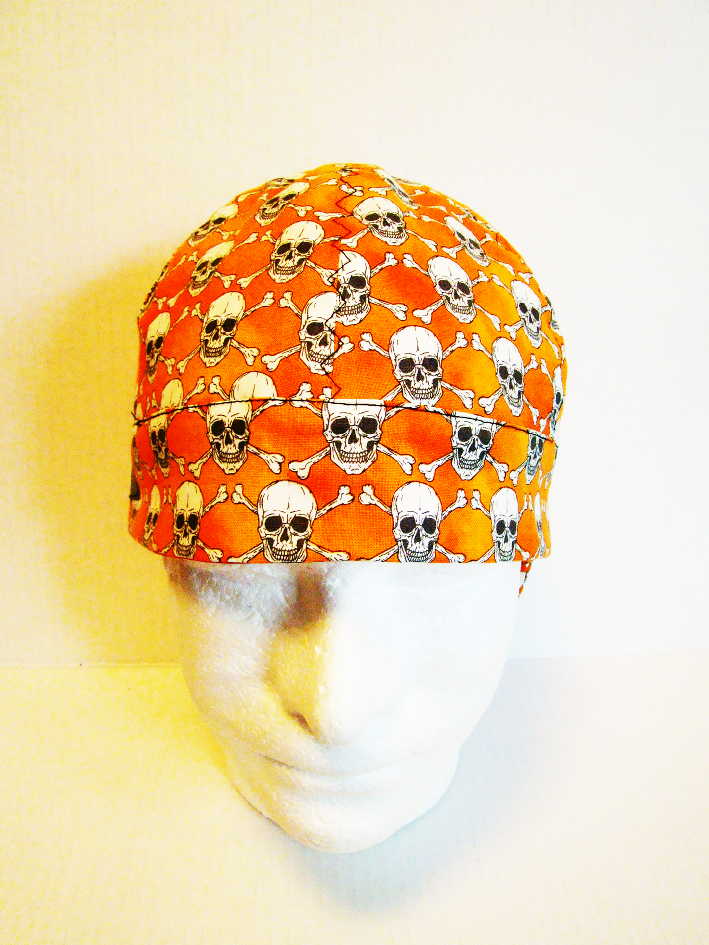 Orange skulls welders cap hard hat liner reversible beanie skull cap fitters cap tradesman