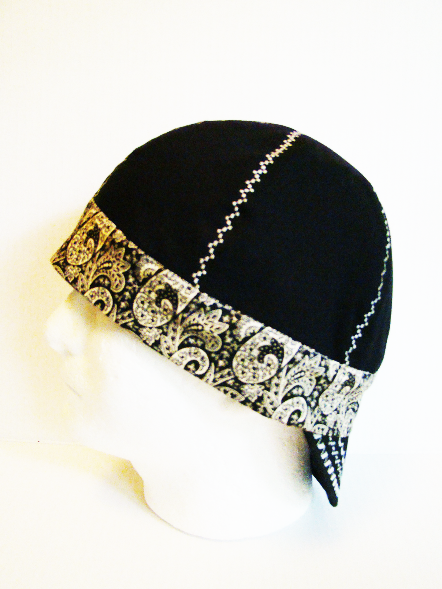 Black Bandanna Band welders cap hard hat liner reversible beanie skull cap fitters cap tradesman