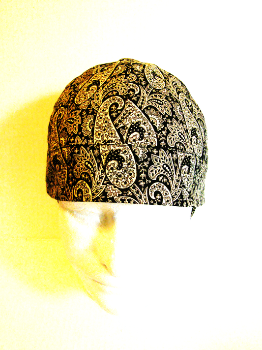 Black Bandanna welders cap hard hat liner reversible beanie skull cap fitters cap tradesman