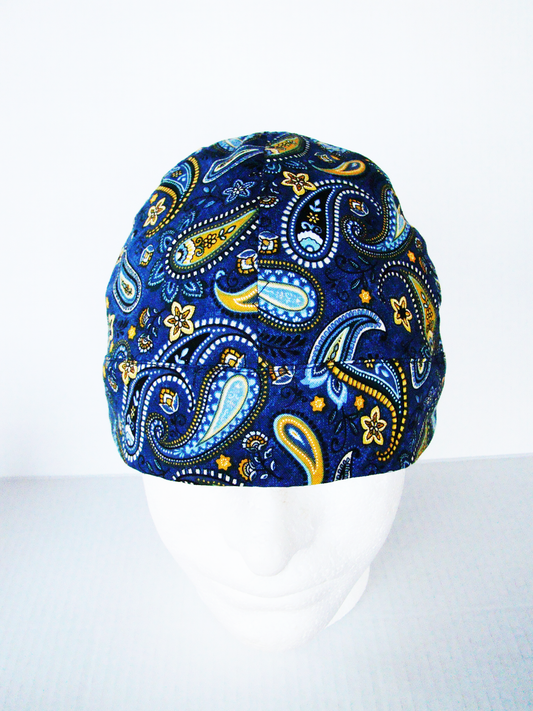 Blue Bandanna welders cap hard hat liner reversible beanie skull cap fitters cap tradesman