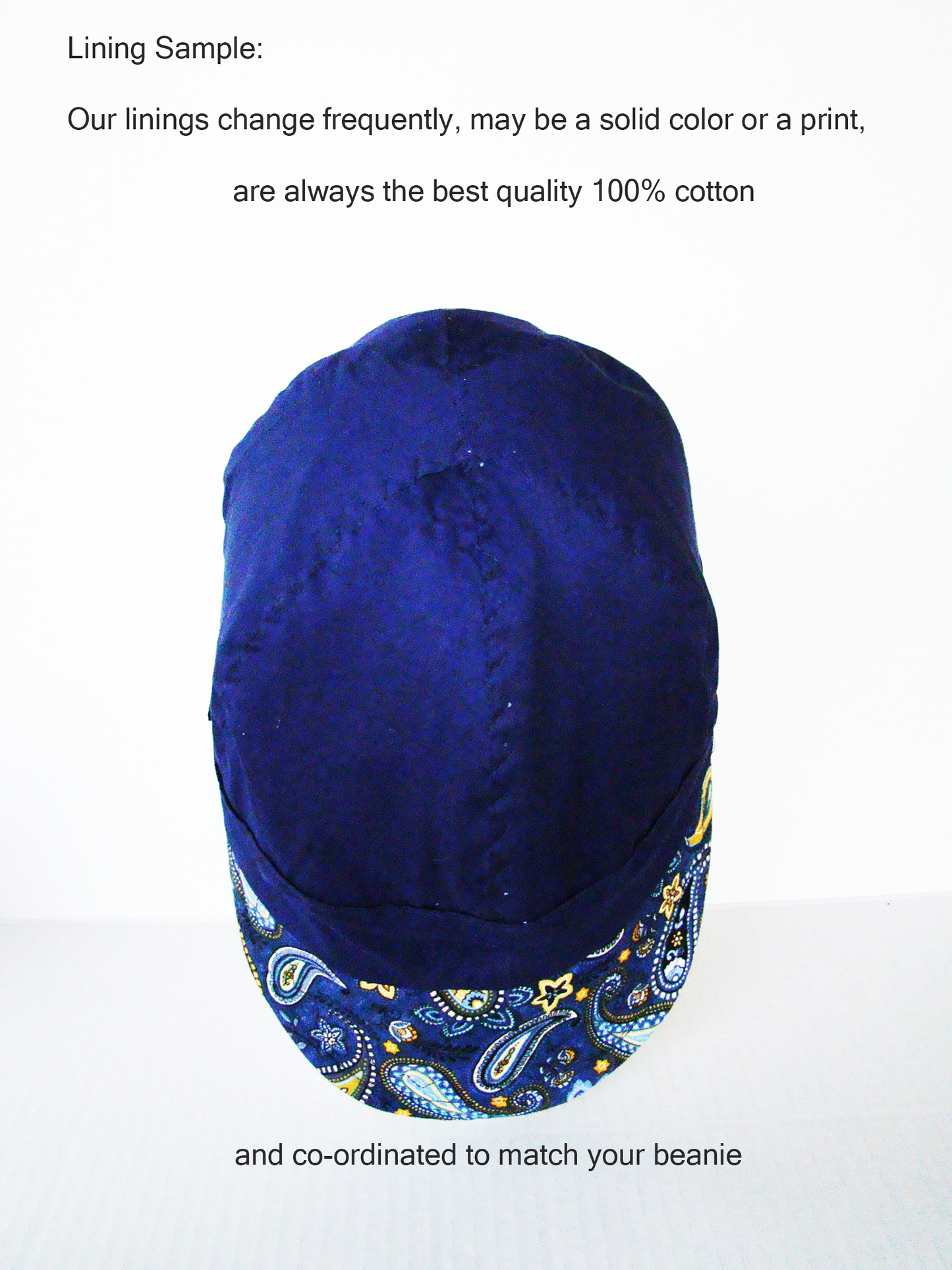Blue Bandanna welders cap hard hat liner reversible beanie skull cap fitters cap tradesman