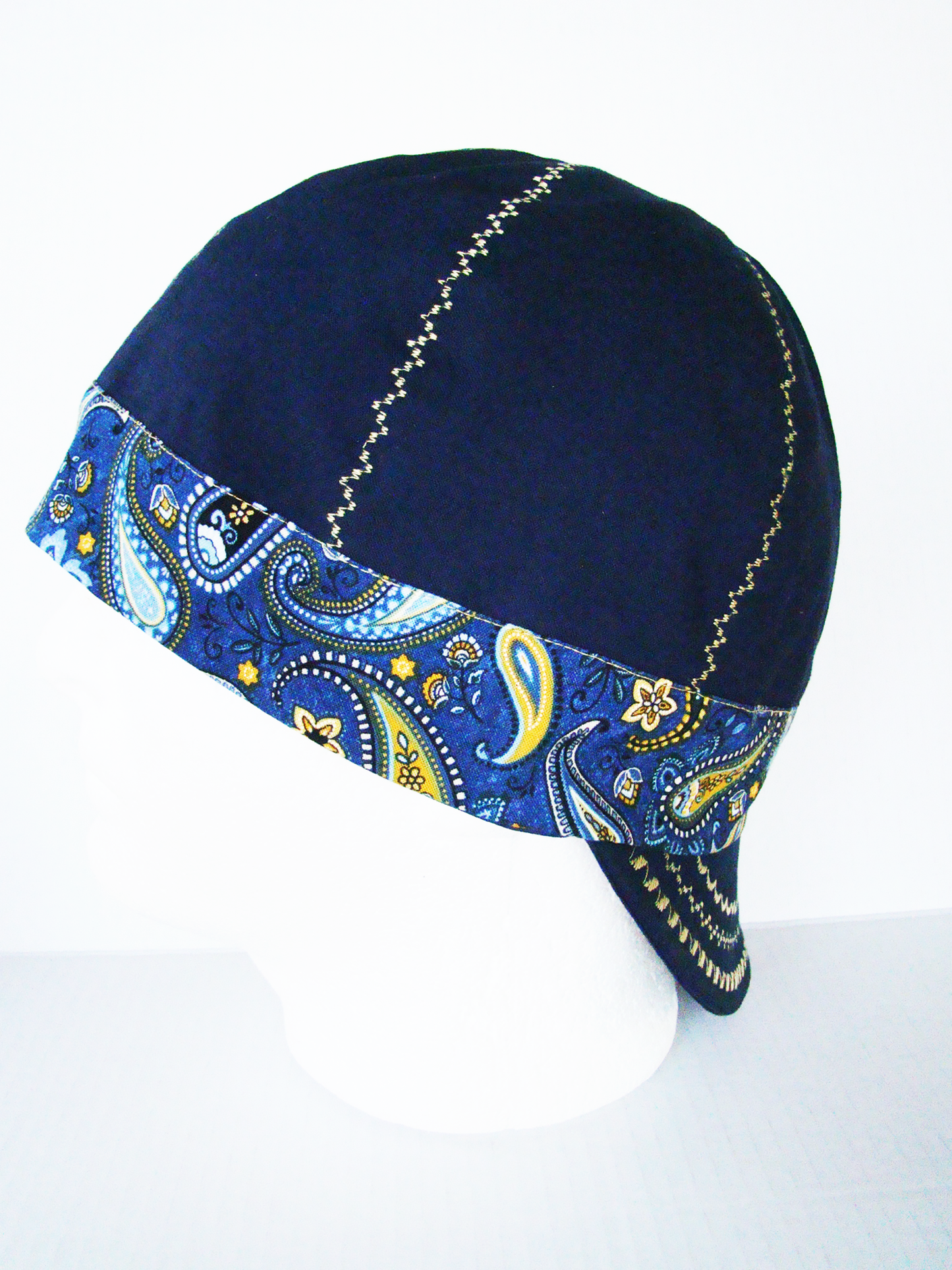 Blue Bandanna Band welders cap hard hat liner reversible beanie skull cap fitters cap tradesman