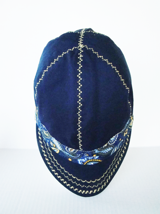Blue Bandanna Band welders cap hard hat liner reversible beanie skull cap fitters cap tradesman