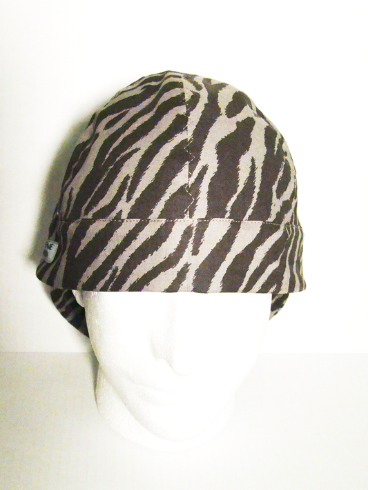 Brown Animal welders cap hard hat liner reversible beanie skull cap fitters cap tradesman