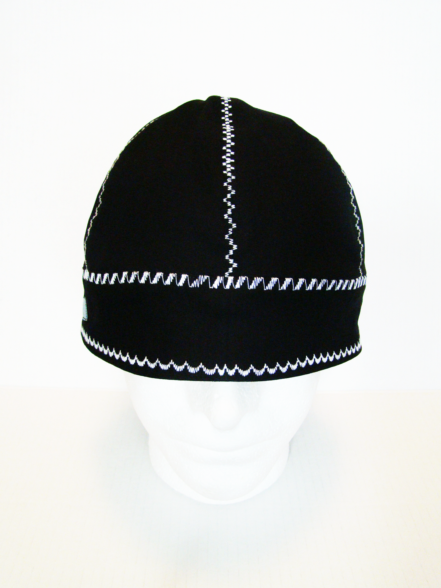 Black with deco stitch welders cap hard hat liner reversible beanie skull cap fitters cap tradesman