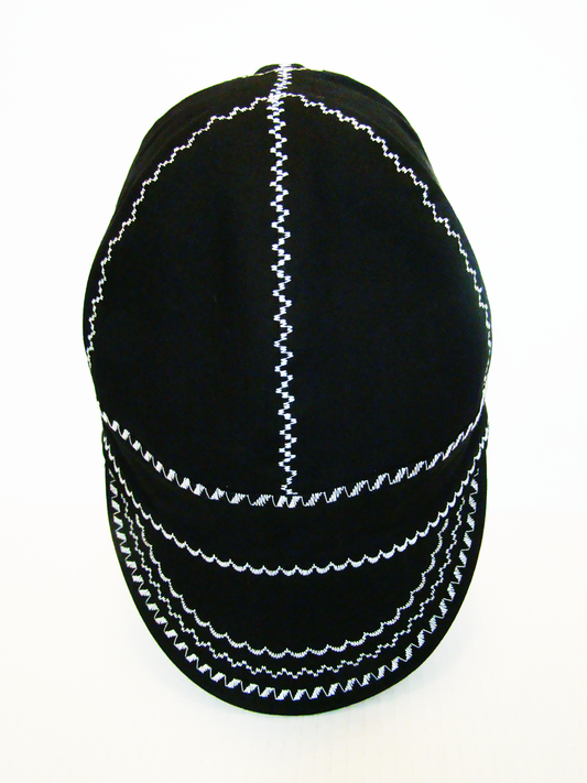 Black with deco stitch welders cap hard hat liner reversible beanie skull cap fitters cap tradesman