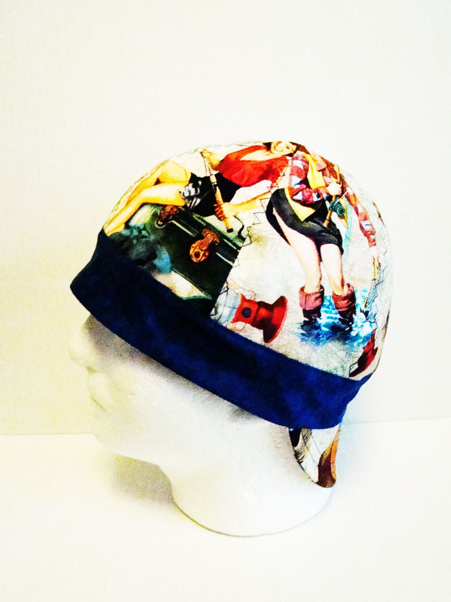 Hooking a big one Fishing Babes welders cap hard hat liner reversible beanie skull cap fitters cap tradesman