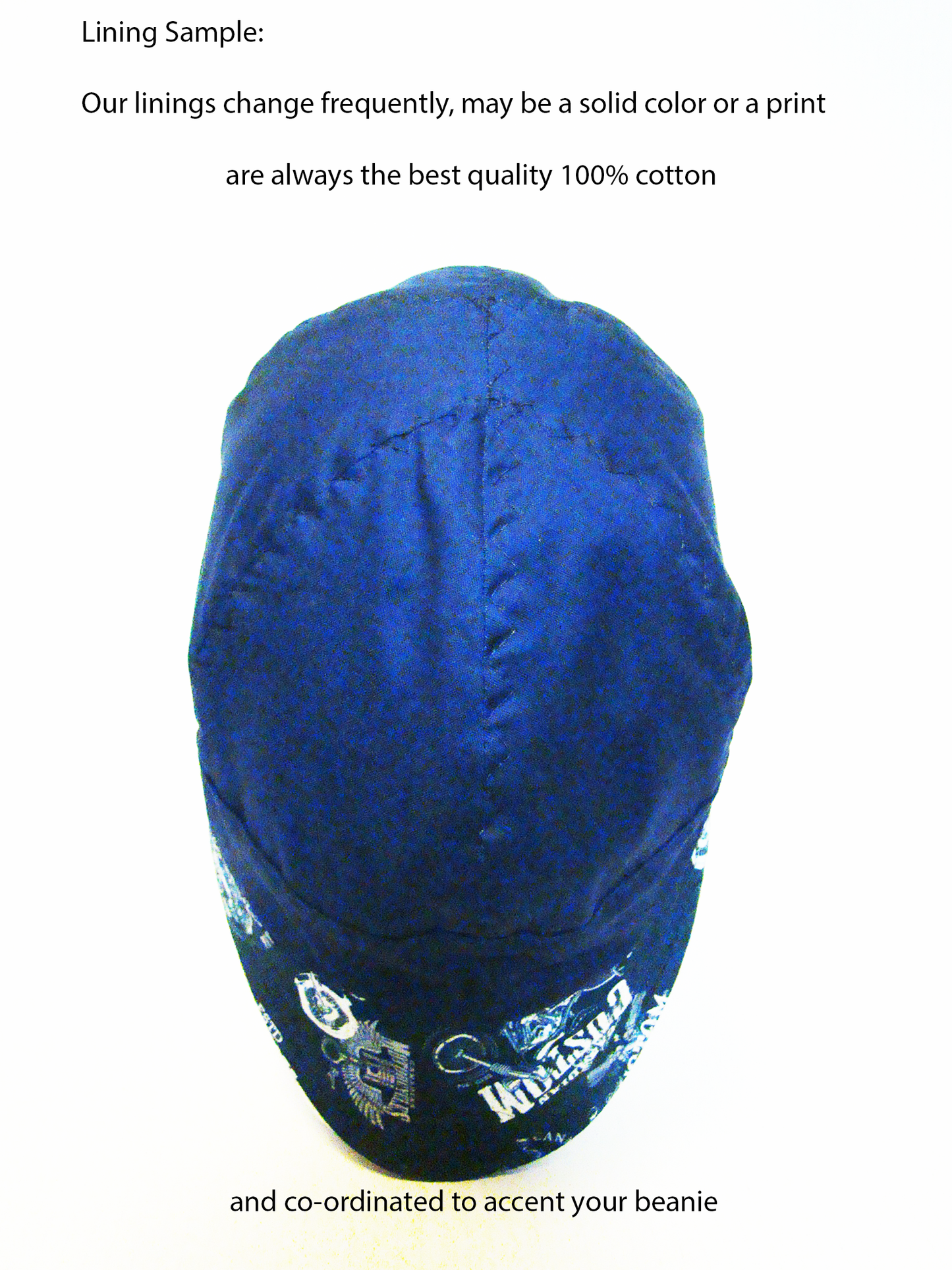 Blue Canadian Custom Motorcycles welders cap hard hat liner reversible beanie skull cap fitters cap tradesman (Copy)