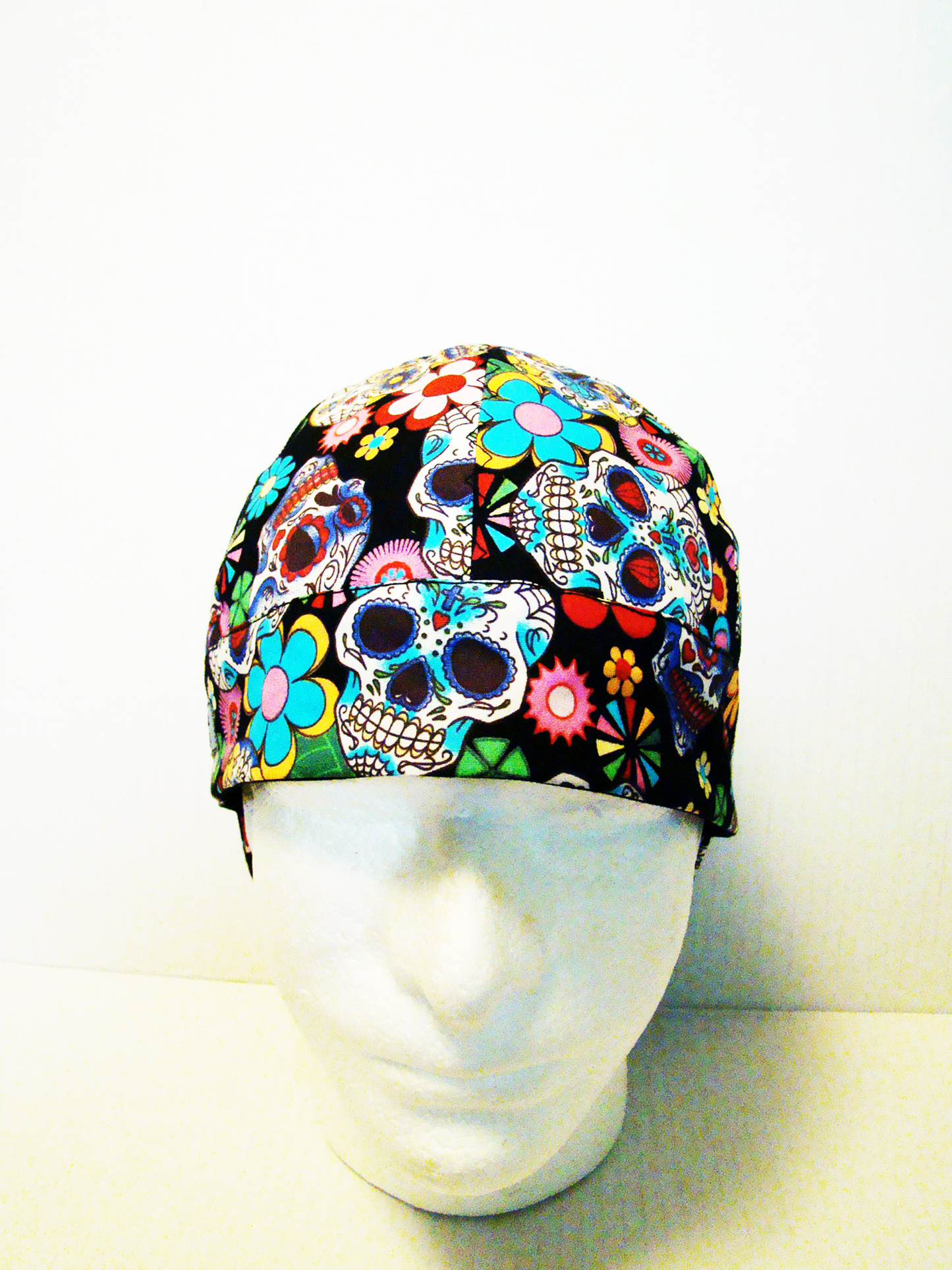 Sugar skulls welders cap hard hat liner reversible beanie skull cap fitters cap tradesman (Copy)