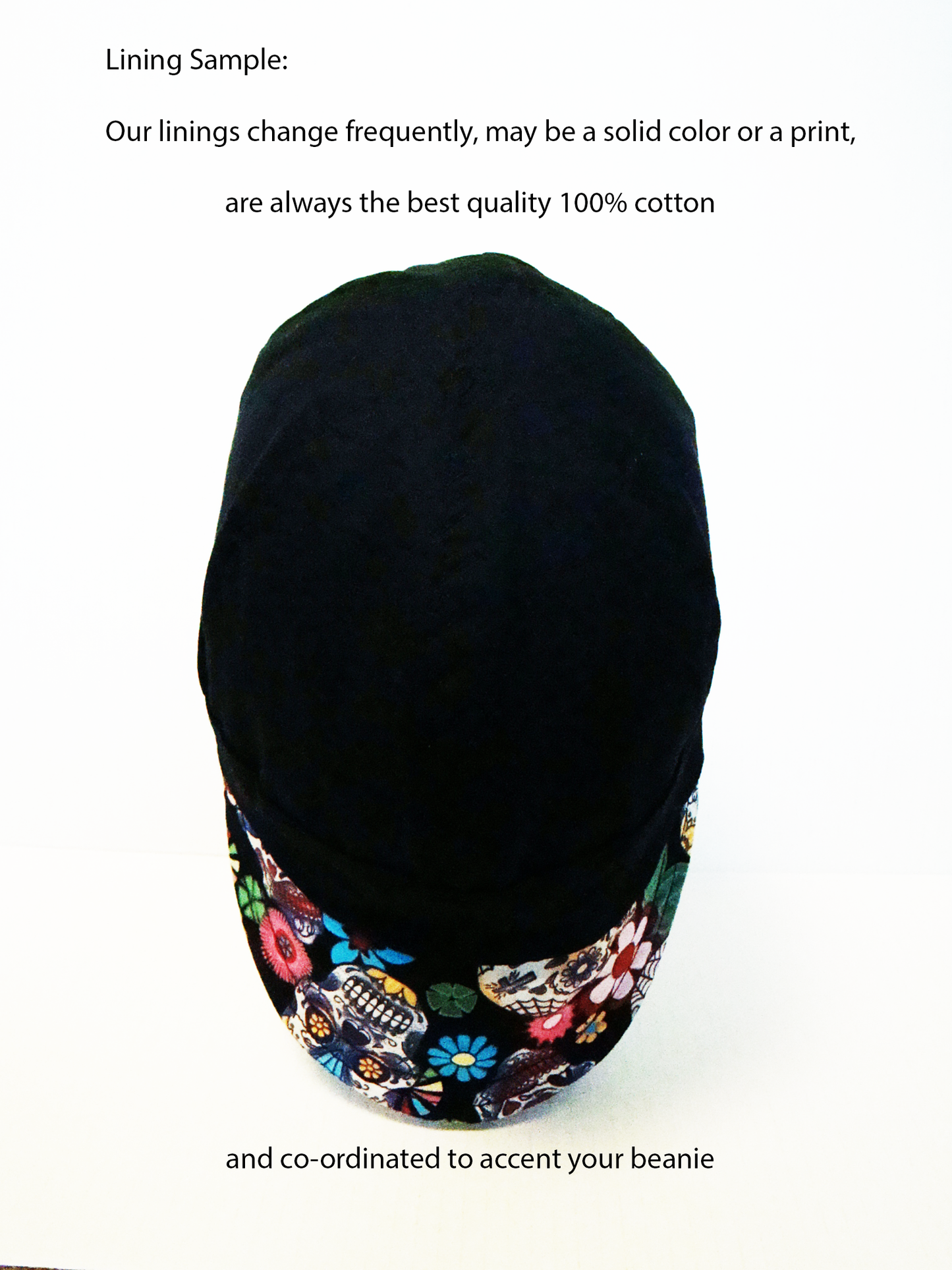 Sugar skulls welders cap hard hat liner reversible beanie skull cap fitters cap tradesman (Copy)