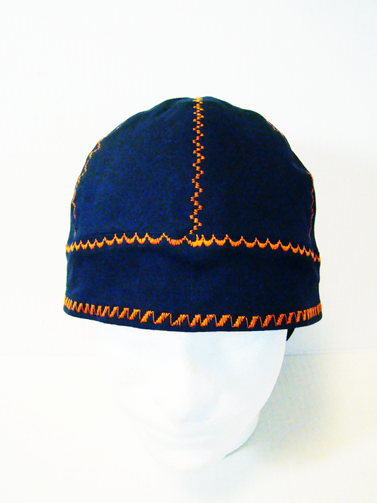 Blue with deco stitch welders cap hard hat liner reversible beanie skull cap fitters cap tradesman