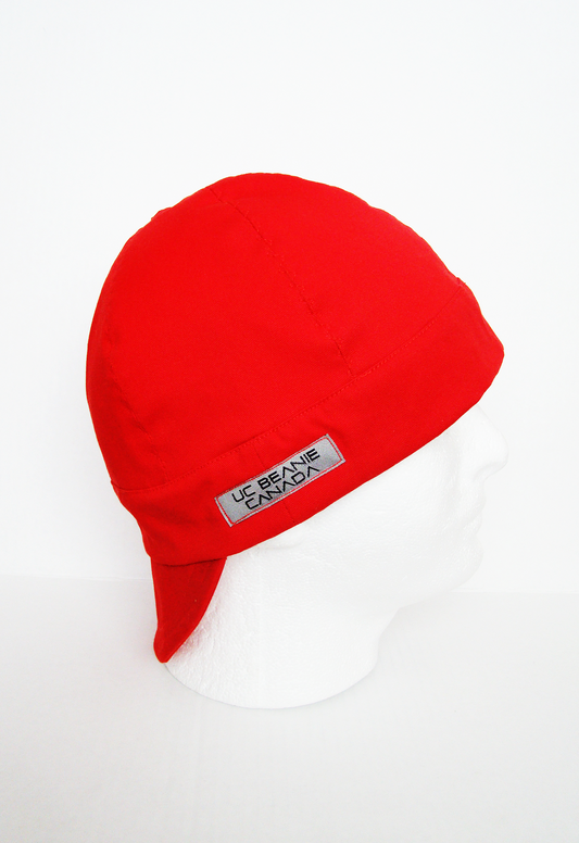 Red welders cap hard hat liner reversible beanie skull cap fitters cap tradesman