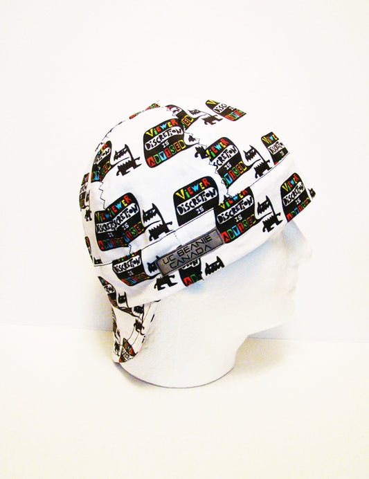 Viewer Discretion advised welders cap hard hat liner reversible beanie skull cap fitters cap tradesman