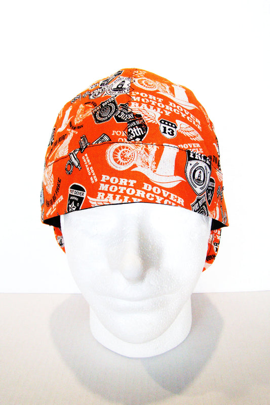 Orange Canadian Custom Motorcycles welders cap hard hat liner reversible beanie skull cap fitters cap tradesman