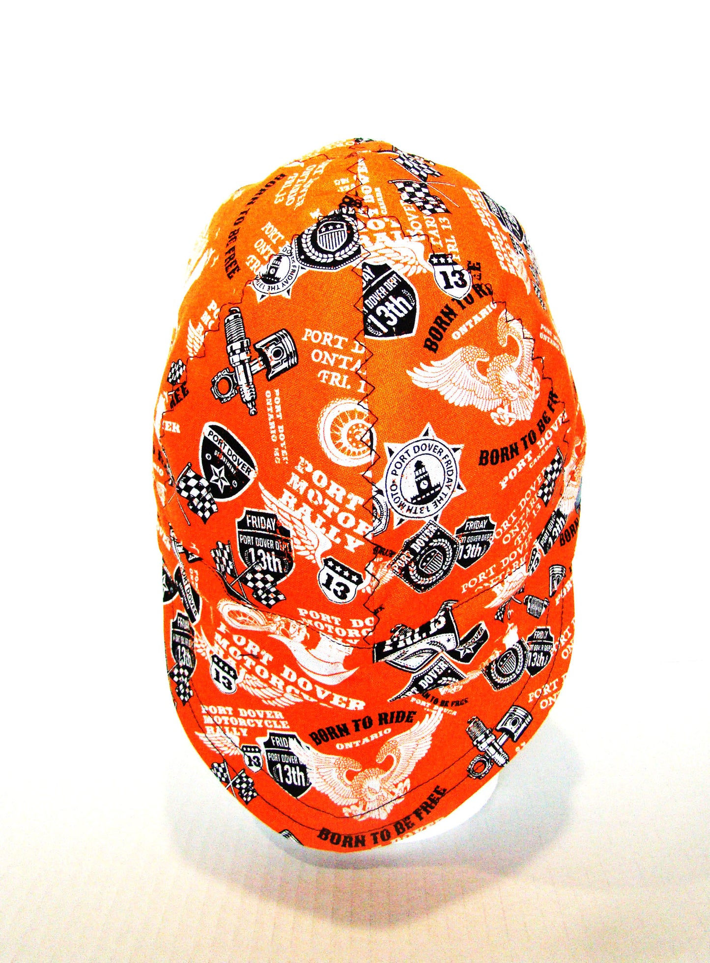 Orange Canadian Custom Motorcycles welders cap hard hat liner reversible beanie skull cap fitters cap tradesman