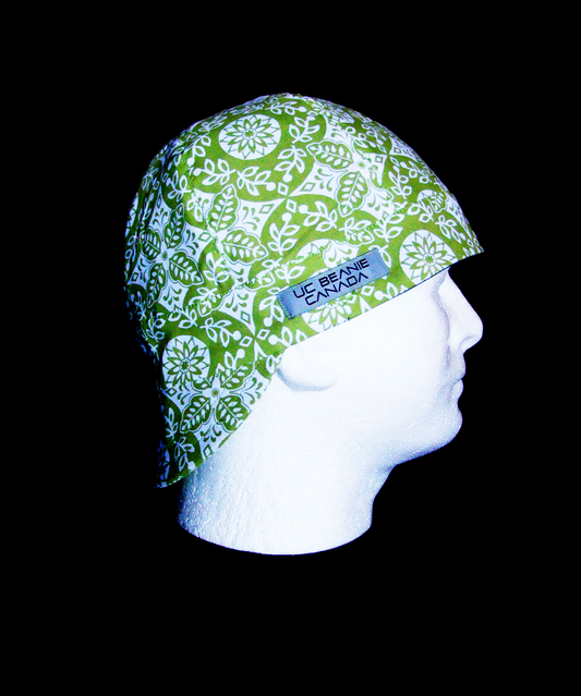 Lime green Bandanna welders cap hard hat liner reversible beanie skull cap fitters cap tradesman
