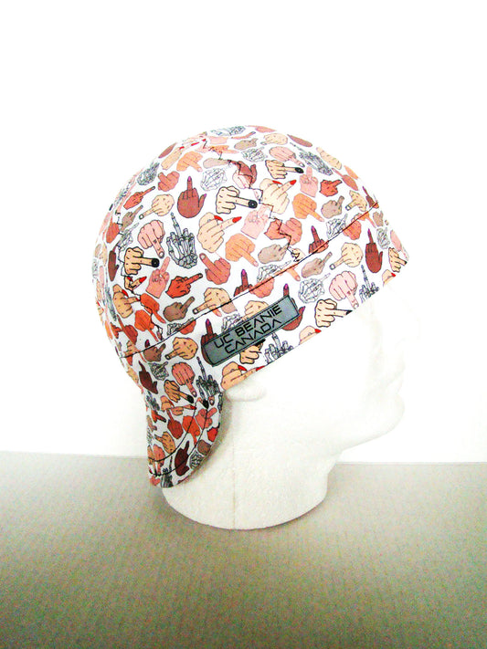 Middle Finger welders cap hard hat liner reversible beanie skull cap fitters cap tradesman