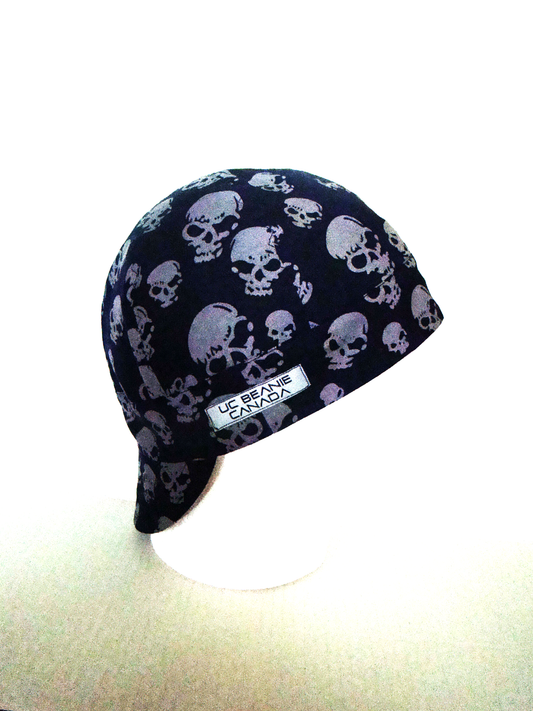 Blue skulls welders cap hard hat liner reversible beanie skull cap fitters cap tradesman
