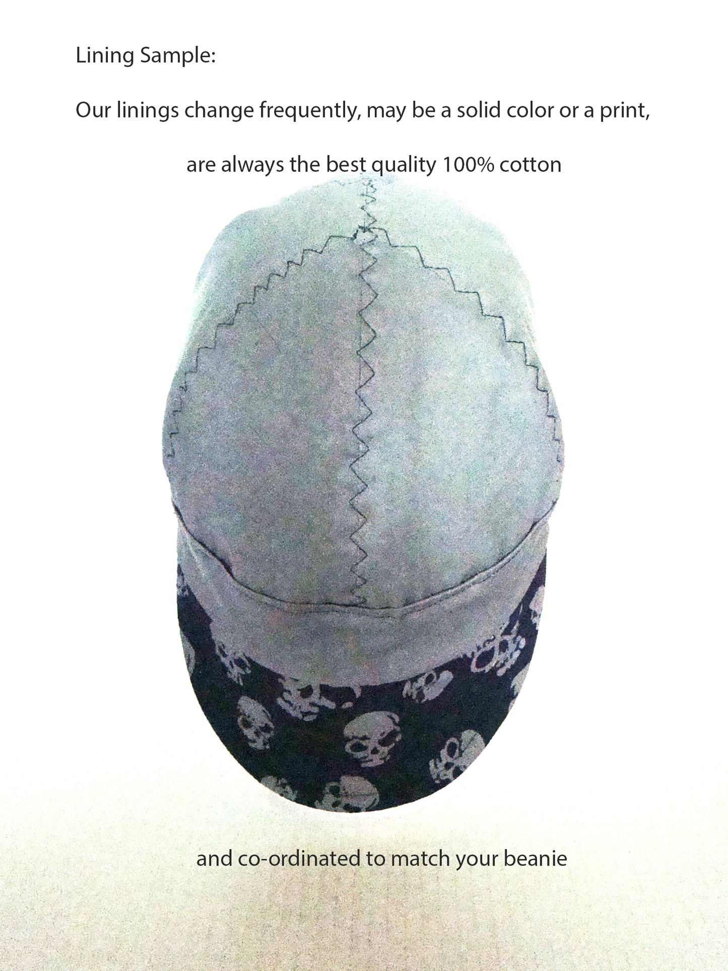 Blue skulls welders cap hard hat liner reversible beanie skull cap fitters cap tradesman