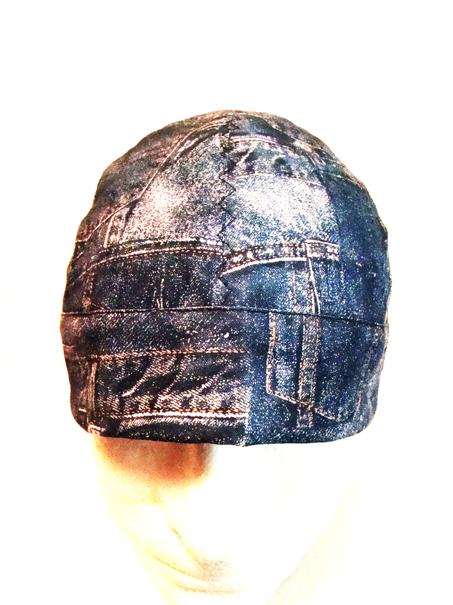 Denim Print welders cap hard hat liner reversible beanie skull cap fitters cap tradesman