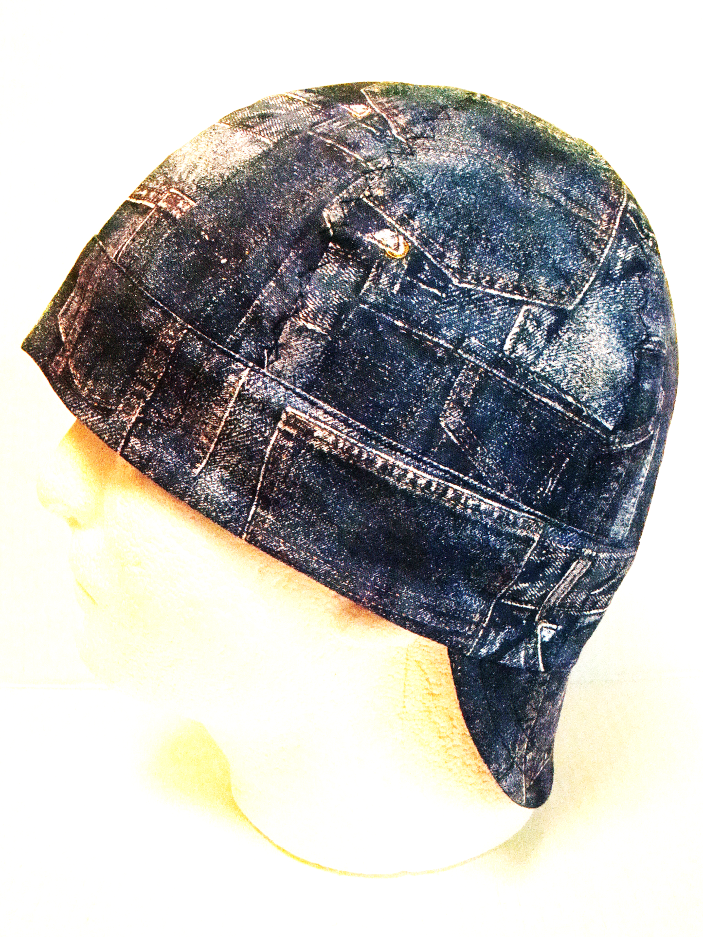 Denim Print welders cap hard hat liner reversible beanie skull cap fitters cap tradesman