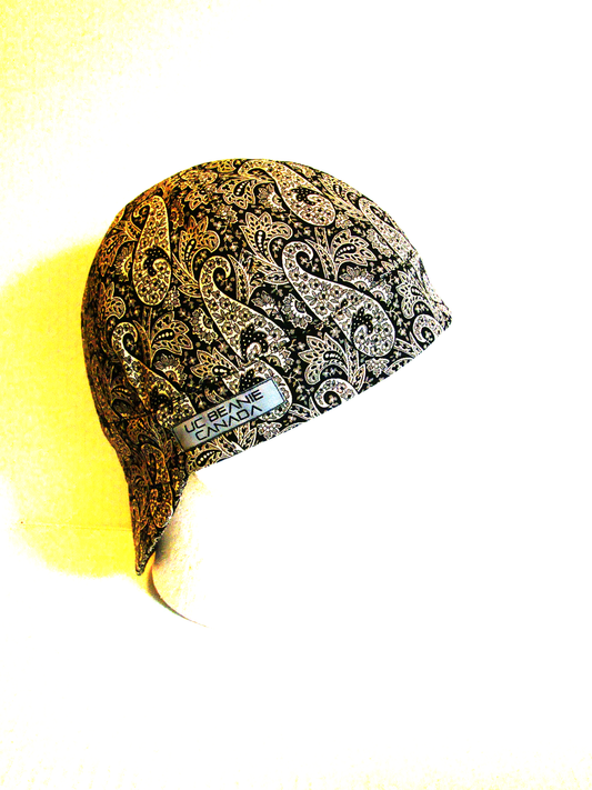 Black Bandanna welders cap hard hat liner reversible beanie skull cap fitters cap tradesman