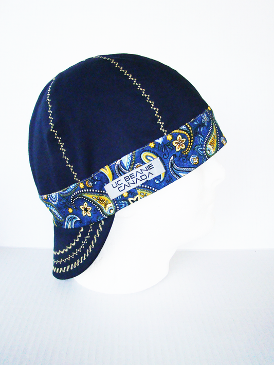 Blue Bandanna Band welders cap hard hat liner reversible beanie skull cap fitters cap tradesman