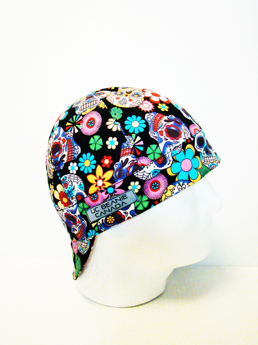Sugar skulls welders cap hard hat liner reversible beanie skull cap fitters cap tradesman (Copy)
