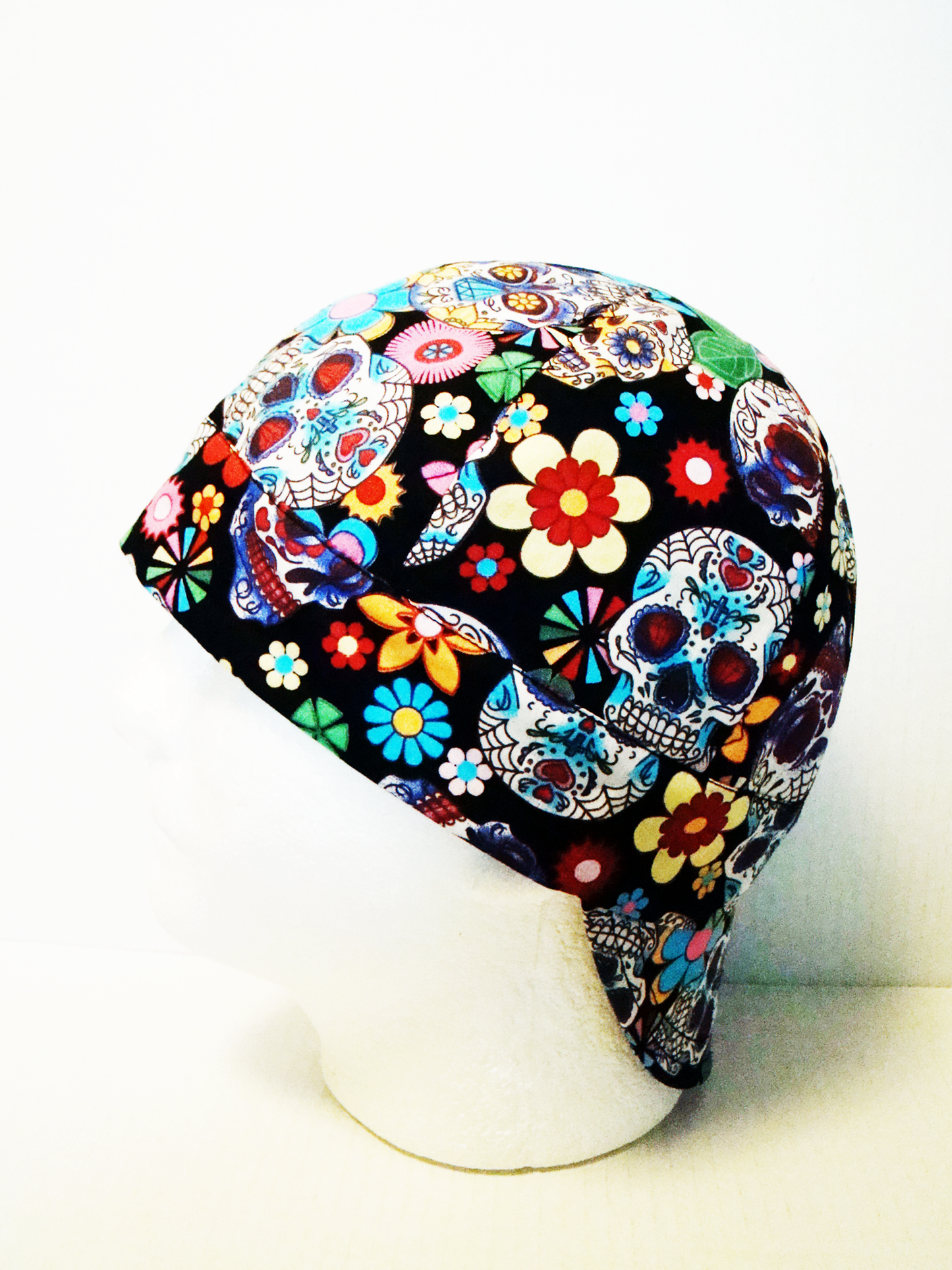 Sugar skulls welders cap hard hat liner reversible beanie skull cap fitters cap tradesman (Copy)