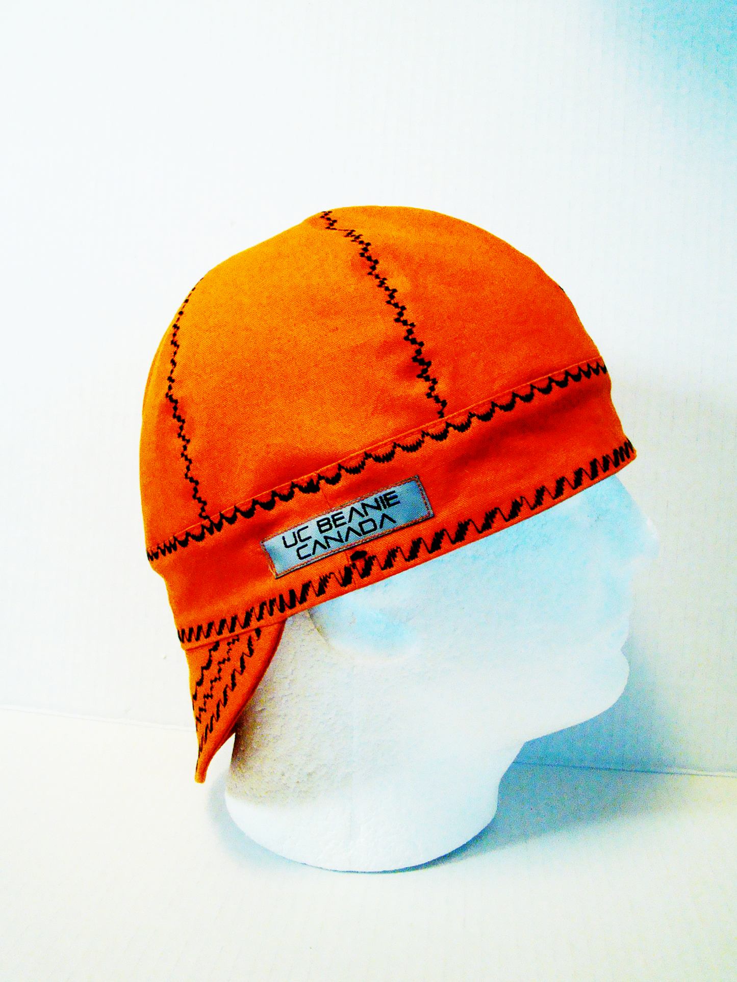 Orange with deco stitch welders cap hard hat liner reversible beanie skull cap fitters cap tradesman