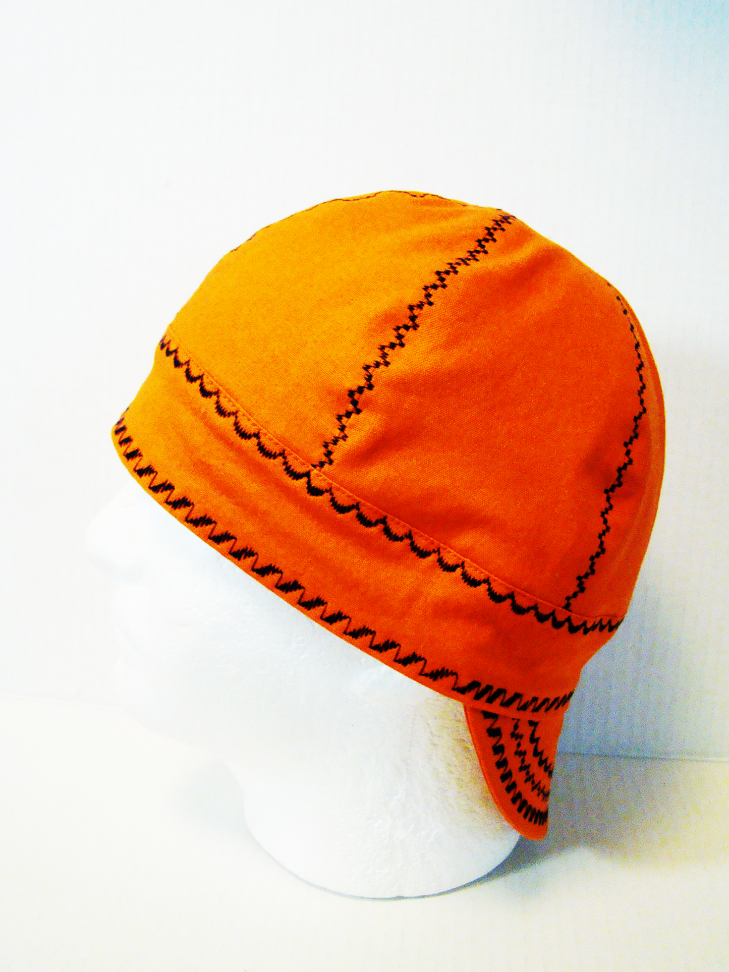 Orange with deco stitch welders cap hard hat liner reversible beanie skull cap fitters cap tradesman