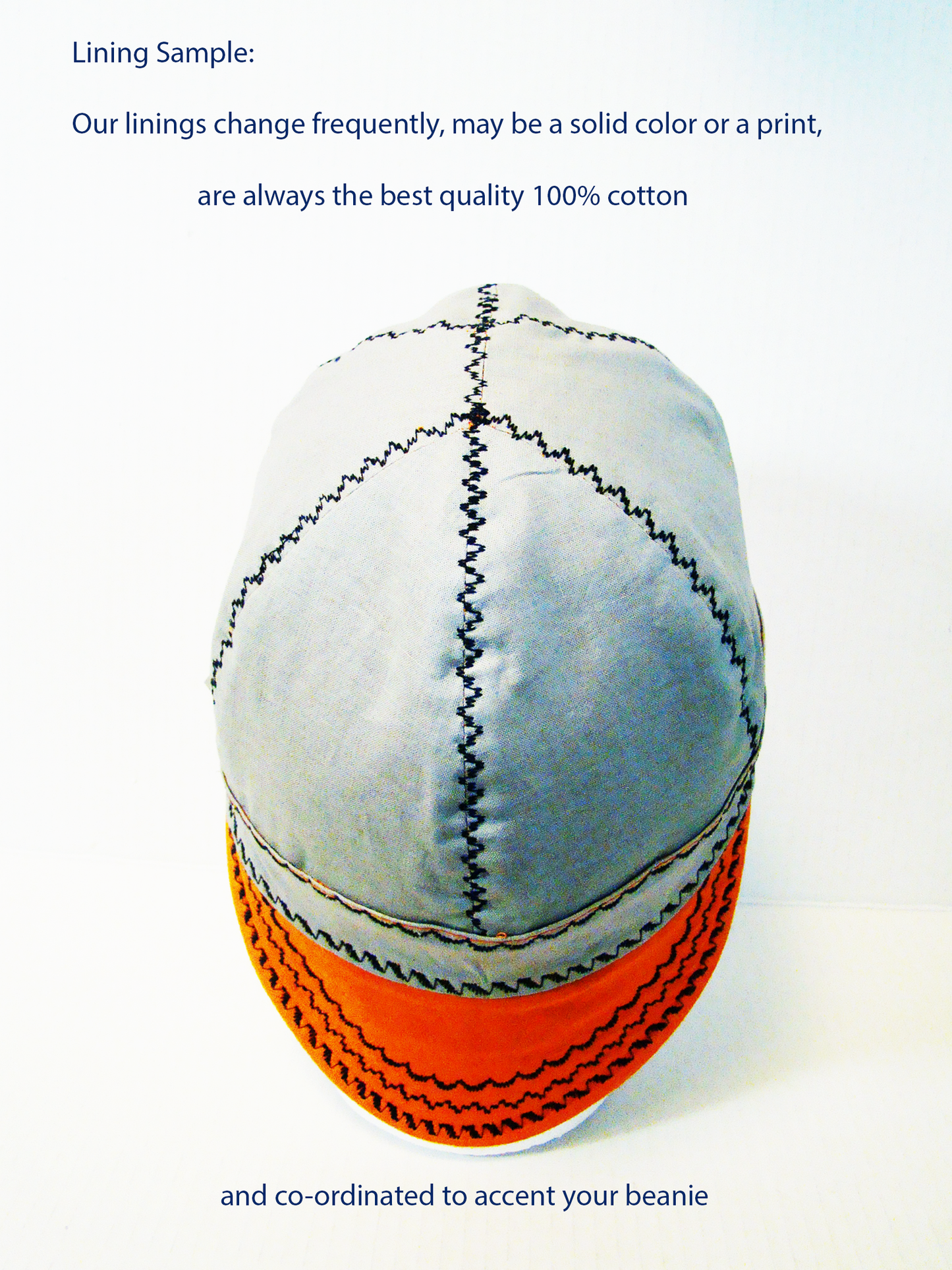 Orange with deco stitch welders cap hard hat liner reversible beanie skull cap fitters cap tradesman