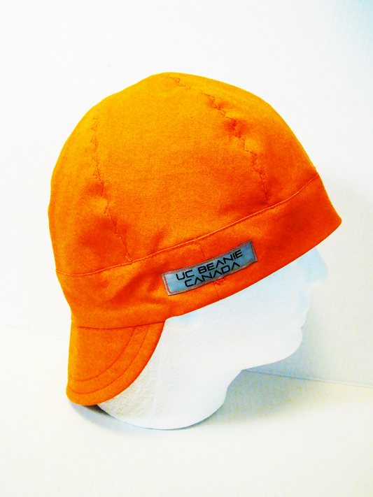 Orange welders cap hard hat liner reversible beanie skull cap fitters cap tradesman