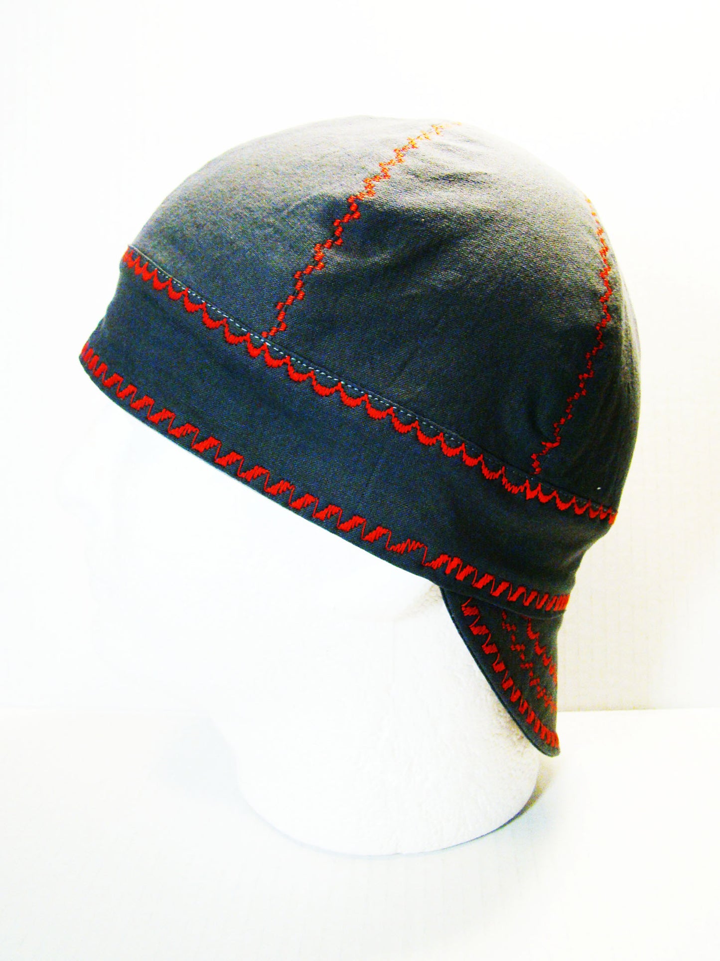 Gray with deco stitch welders cap hard hat liner reversible beanie skull cap fitters cap tradesman