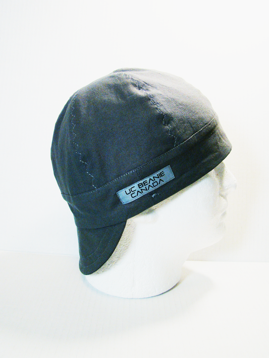 Gray welders cap hard hat liner reversible beanie skull cap fitters cap tradesman